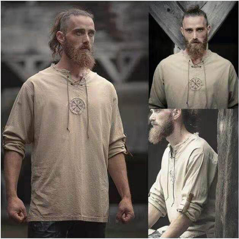 2023 Linen Simple Multicolor Cotton And Linen Shirt Cardigan Round Neck Linen Fashion Two-Purpose Sleeve Long Sleeve Linen Shirt