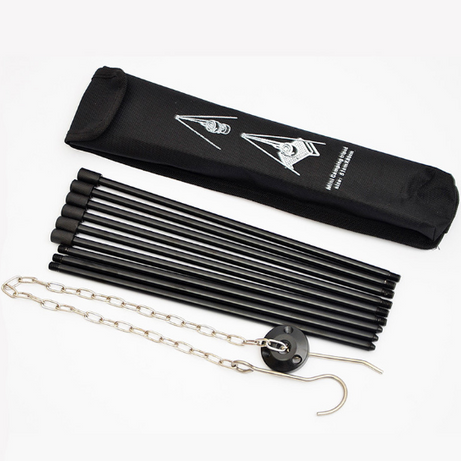 Compatible with Apple, Camping outdoor campfire tripod hanging pot picnic fire bracket aluminum alloy tripod camping supplies