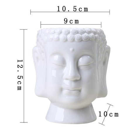 Ceramic buddha white flower pot