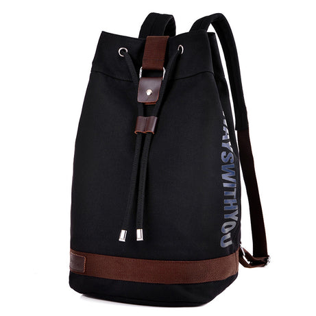 Sports Canvas Backpack Drum Travel Bag Computer Backpack College Students Leisure Basketball Bag