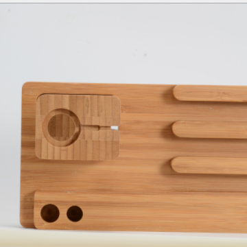 Compatible with Apple , Bamboo, wood andMobile applewatch bracket charging wooden bracket multi-function flat cell phone base