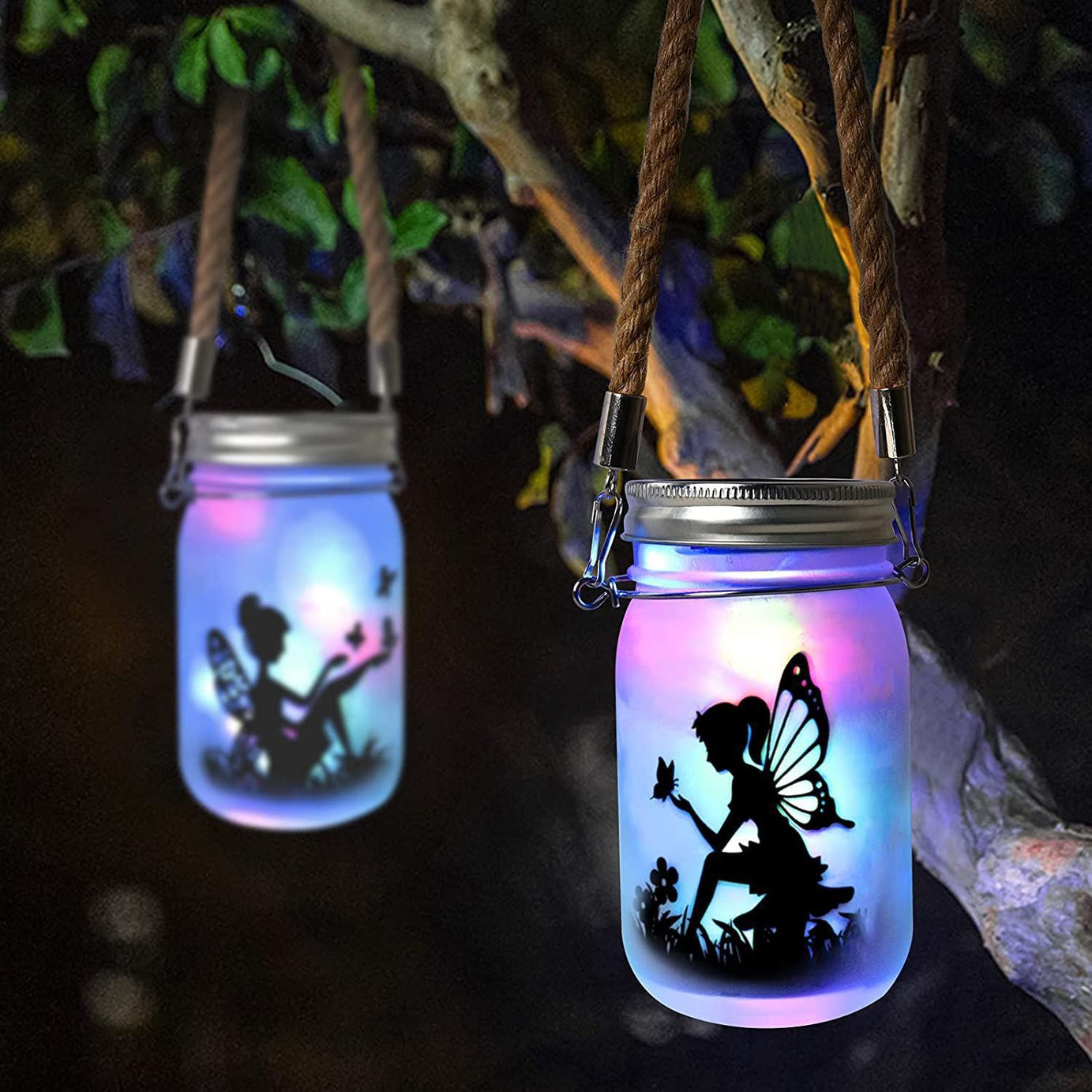 Solar Waterproof Garden Fairy Glass Bottle Light Garden Decoration Night Light