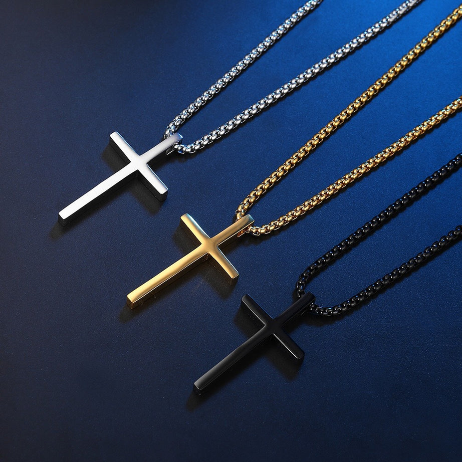 Titanium Steel Cross Necklace Men And Women Couples Pendant