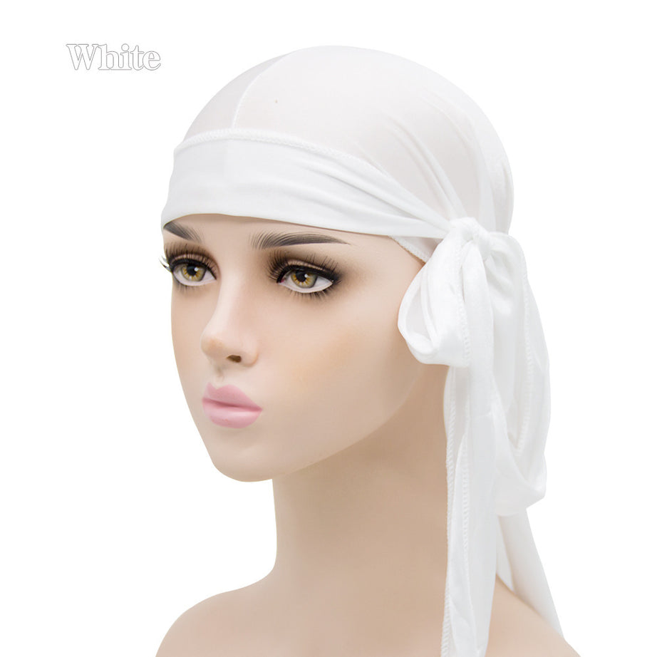 Men&#039;s And Women&#039;s Satin Elastic Toe Cap Silky Durag Long Tail Pirate Hat