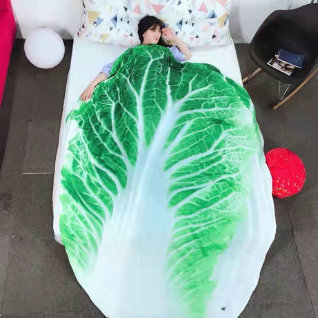 Cabbage Quilt New Pizza Blanket Flannel Blanket Burrito Office Nap Blanket Flying Cake Blanket