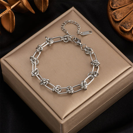 Fashion Gold-plated Titanium Steel Jewelry Necklace Heavy Industry Metal Trend Hip-hop Punk Wattle Chain Jewelry Set