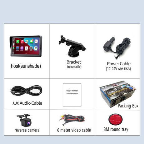 7 IPS Car Smart Screen Wireless Carplay Auto Mobile Phone Projection Screen Navigation