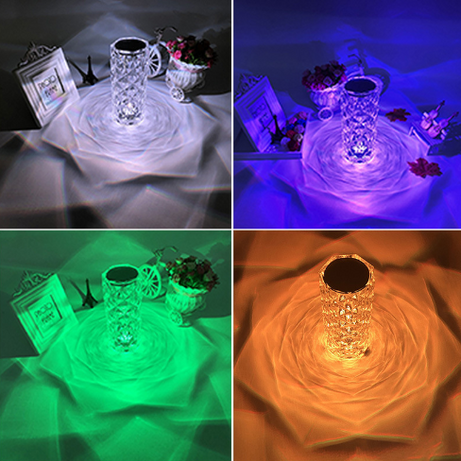 Creative Crystal Diamond Table Lamp Rechargeable Acrylic Bedroom Bedside