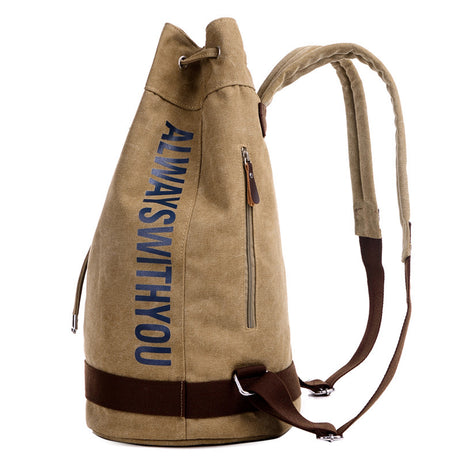 Sports Canvas Backpack Drum Travel Bag Computer Backpack College Students Leisure Basketball Bag