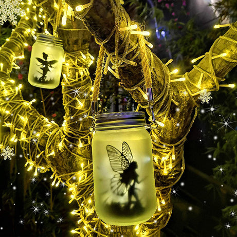 Amazon Creative Solar Mason Jar Fairy Lights Frosted Bottle Lights