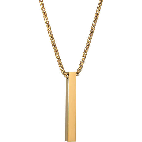 Fashion Jewelry Pendant Titanium Steel Simple Glossy Square Cylinder Necklace