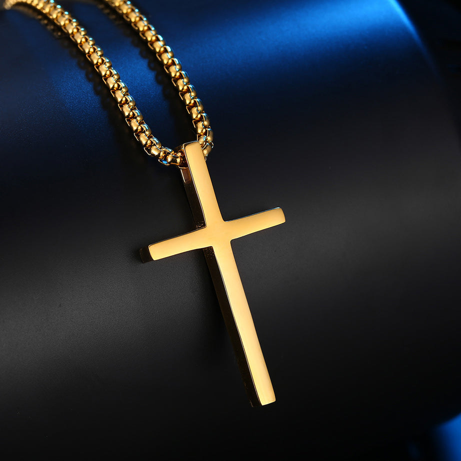 Titanium Steel Cross Necklace Men And Women Couples Pendant