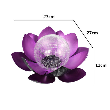 Outdoor Garden Solar Iron Lotus Lamp Courtyard Decoration Lawn Ornaments Lotus Landscape Lamp
