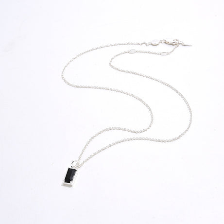 S925 Silver-plated 18k Gold  Exquisite High-grade Black Zircon Necklace Female
