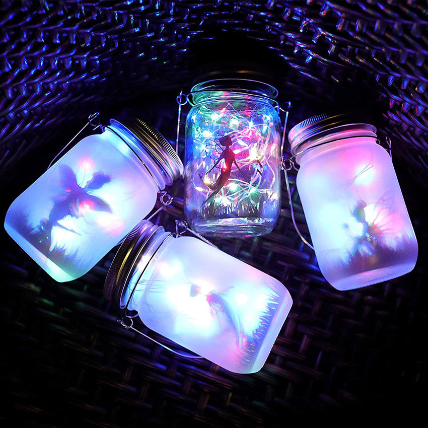 Amazon Creative Solar Mason Jar Fairy Lights Frosted Bottle Lights