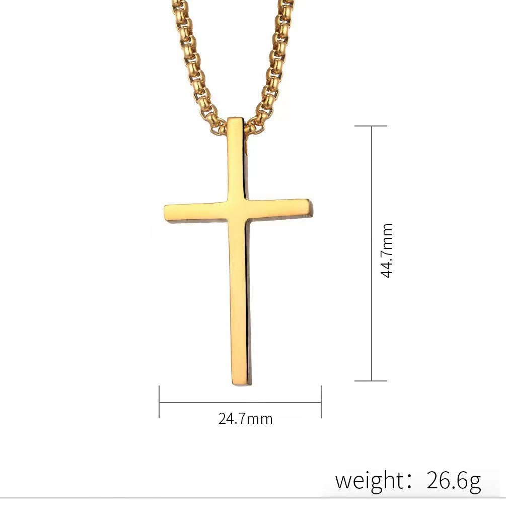 Titanium Steel Cross Necklace Men And Women Couples Pendant