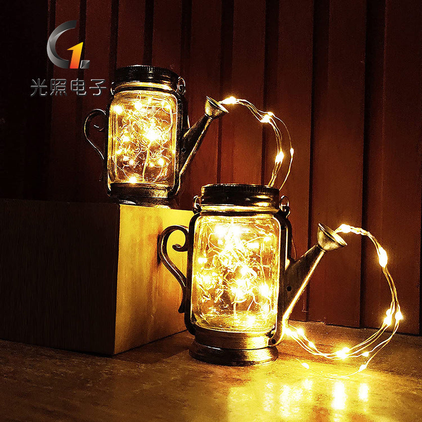 Amazon Creative Solar Mason Jar Fairy Lights Frosted Bottle Lights