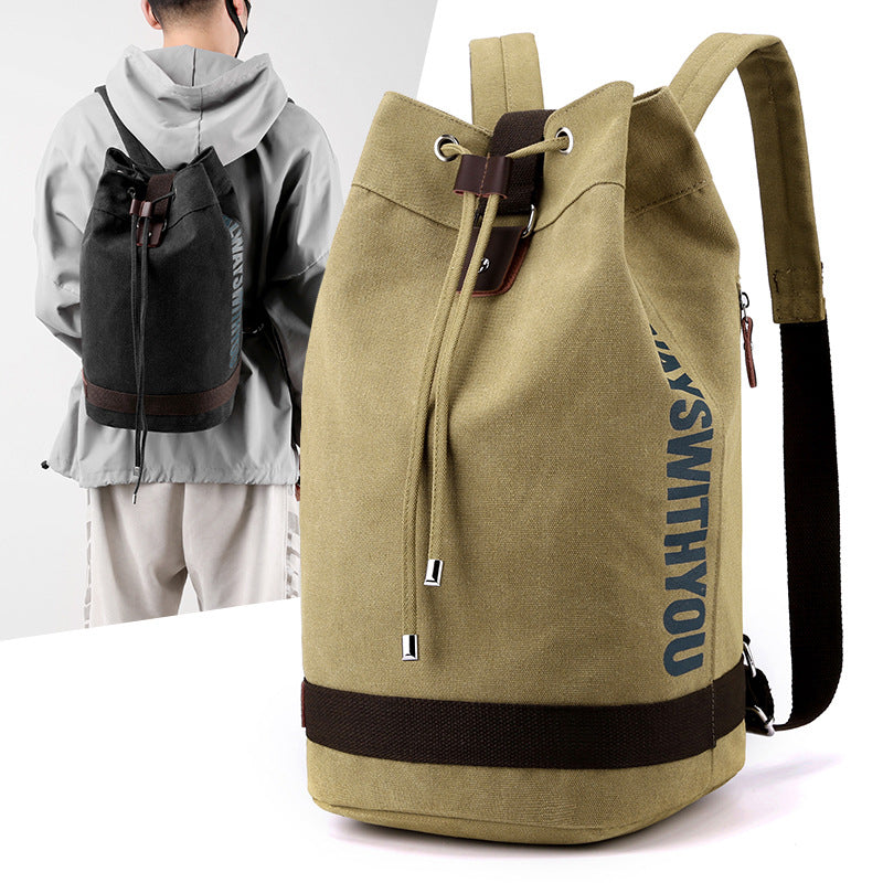Korean Version Of Sports Texture Backpack Fashion College Style Travel Travel Backpack Outdoor Large Capacity Bucket Hand Bag
