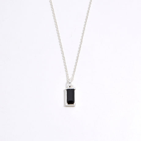 S925 Silver-plated 18k Gold  Exquisite High-grade Black Zircon Necklace Female