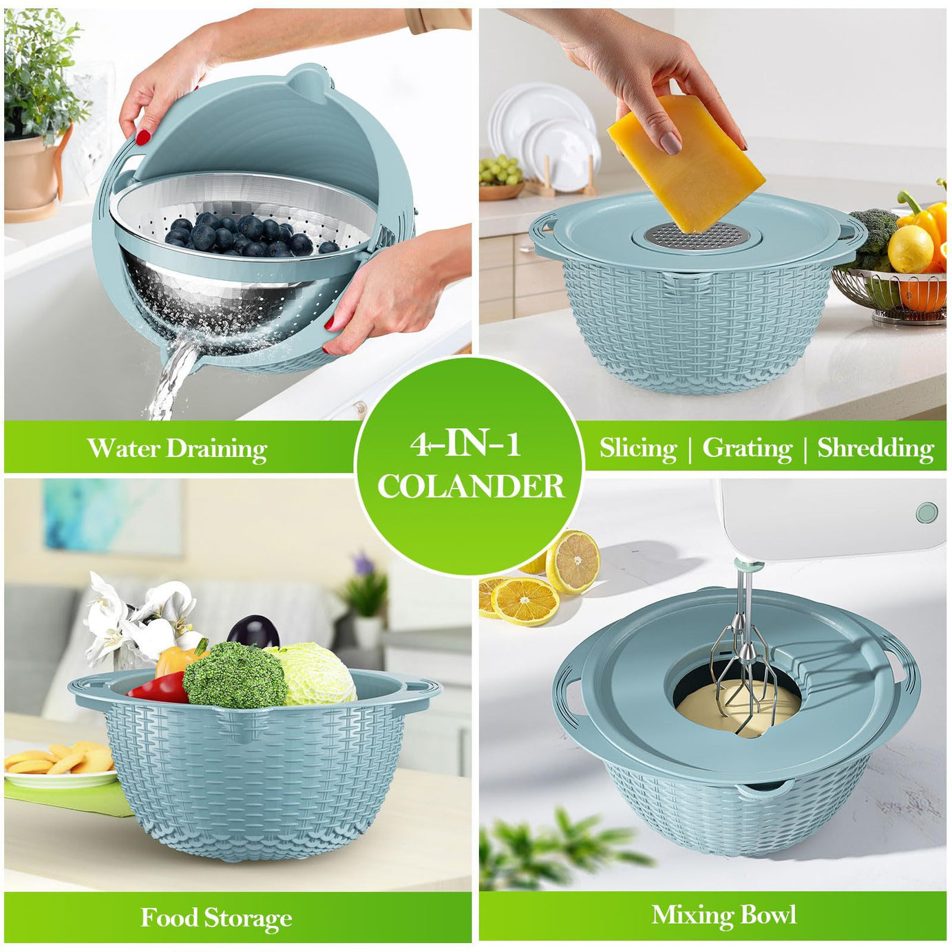 Household Rotatable Double-layer Vegetable Washing And Draining Basket Stainless Steel Liner Grating Tool Stainless Steel Filter Basin