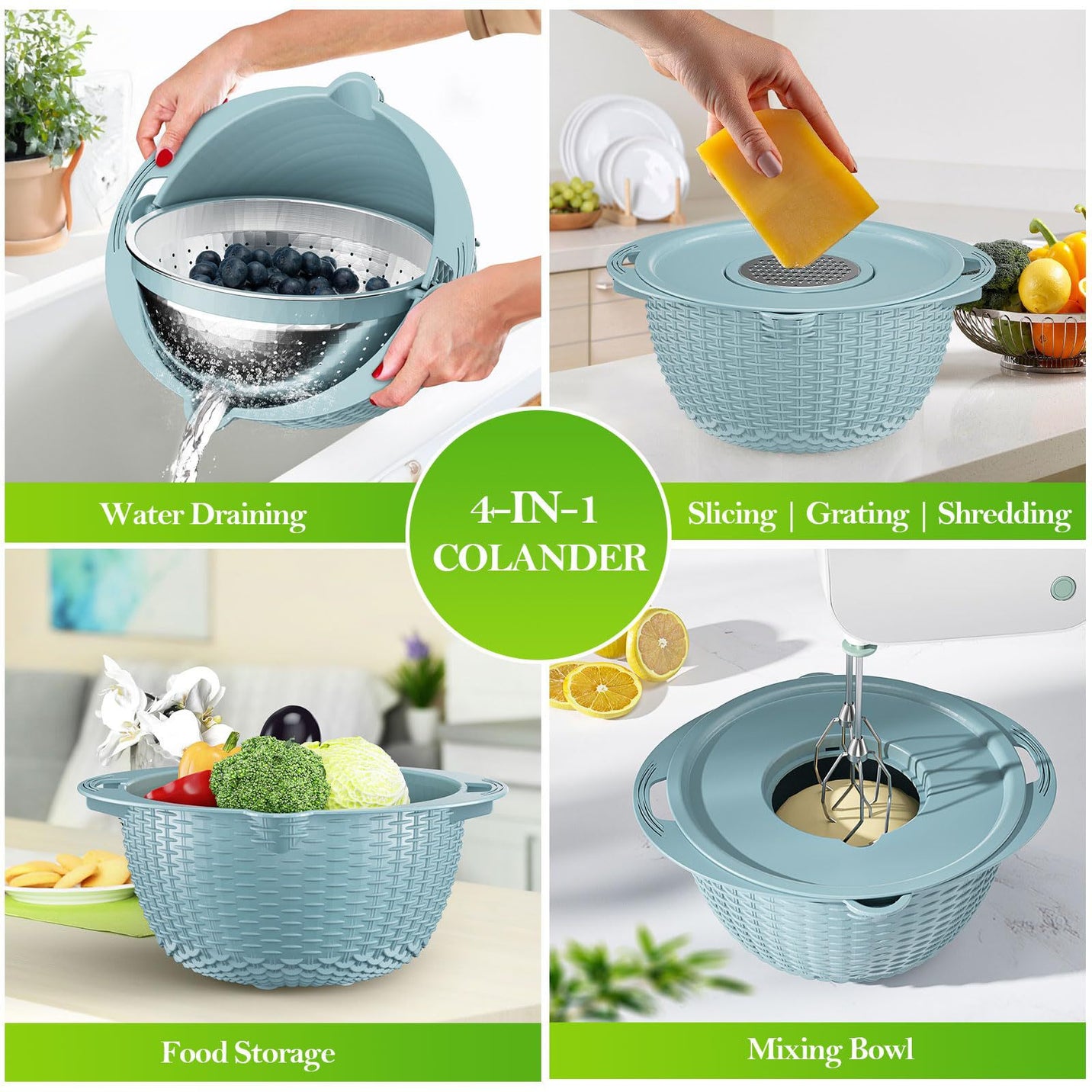 Household Rotatable Double-layer Vegetable Washing And Draining Basket Stainless Steel Liner Grating Tool Stainless Steel Filter Basin