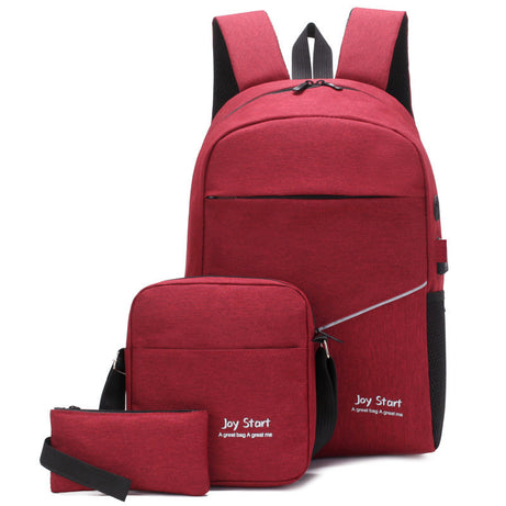 Business Three-piece Set Men&#039;s Backpack Fashion Trend Backpack Leisure Saving School Bag Computer Bag