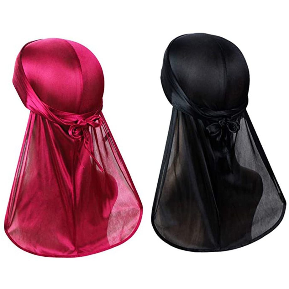 Men&#039;s And Women&#039;s Satin Elastic Toe Cap Silky Durag Long Tail Pirate Hat